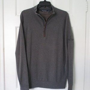 Horn Legend Mens L/S Indian Springs G.C. Gray Stretch Cotton 1/4 Zip Sweater - M